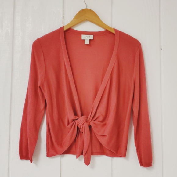 LOFT Sweaters - Loft, knotted, cropped, pink, cardigan, sweater